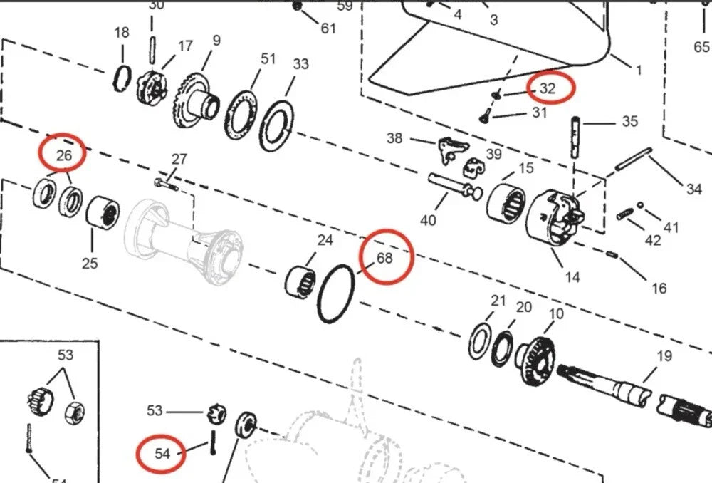 Lower Unit Oil Seal Kit for Evinrude Johnson 2-Cyl/3-Cyl 40-75HP