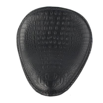 Black Alligator Leather Solo Driver Seat for Harley Bobber Chopper