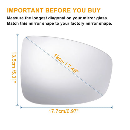 Heated Left Right Mirror Glass w/ Backing Plate for Mazda CX-5 (2013-2014)