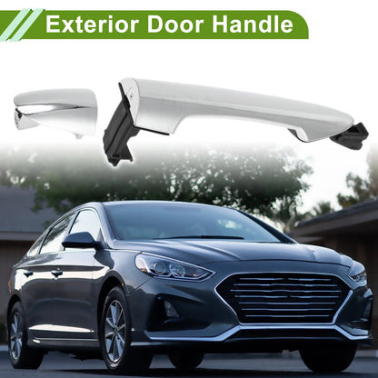 Silver Tone Rear Left Exterior Door Handle for Hyundai Kia Picanto (2011-2016)
