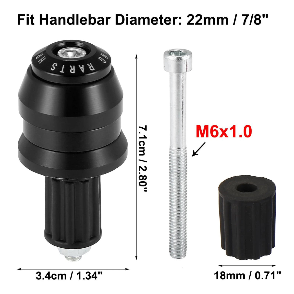 Handlebar End Plugs 7/8" 22mm 1 x Pair for Motorcycle Dirt Bike Scooter