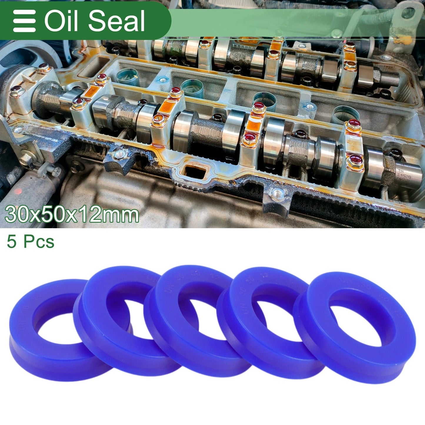 Oil Seal 30x50x12mm TPU Rotary Shaft Seal 5 Pcs for Car