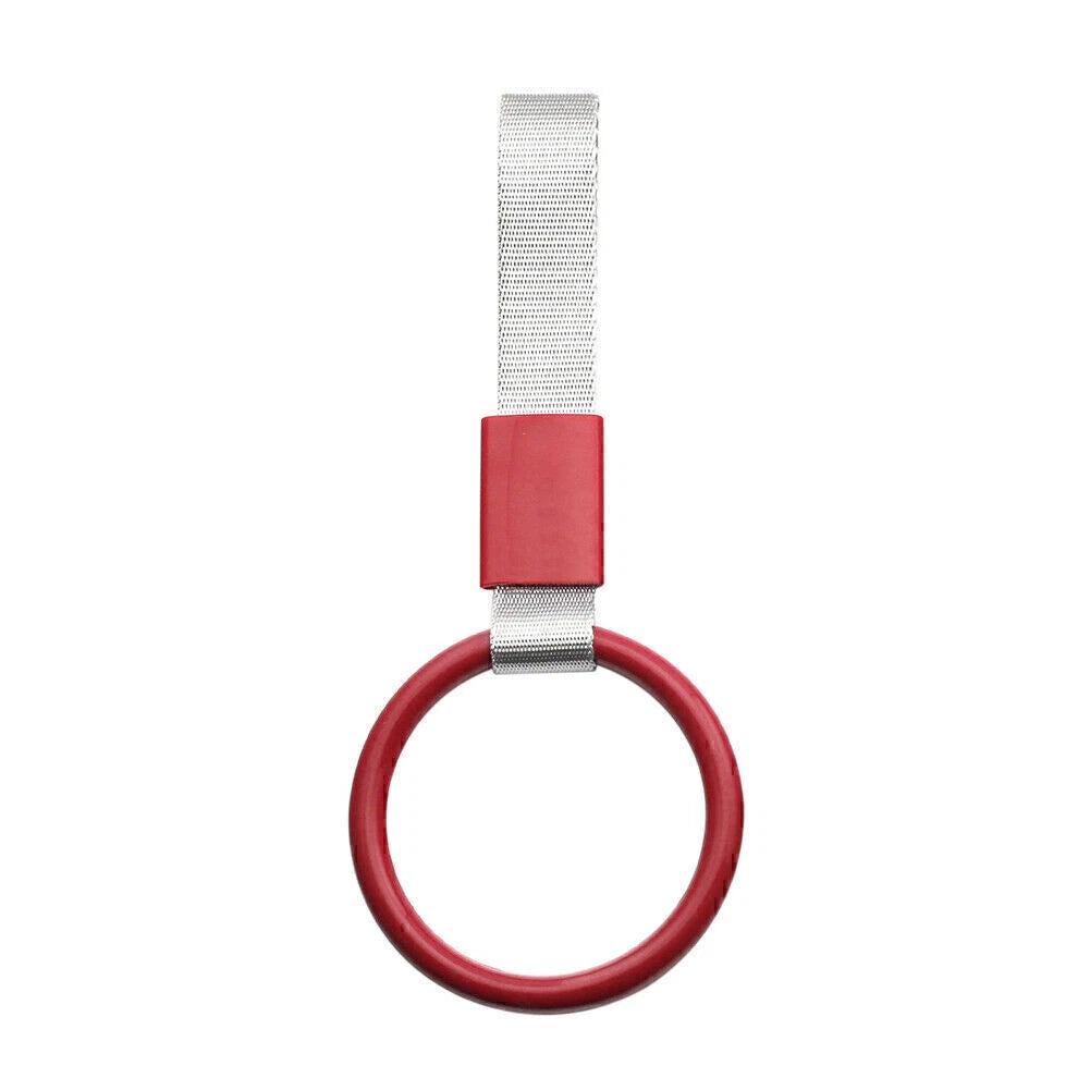 PVC Round Red JDM Tsurikawa Ring Handle Strap Charm for Subway Train & Bus