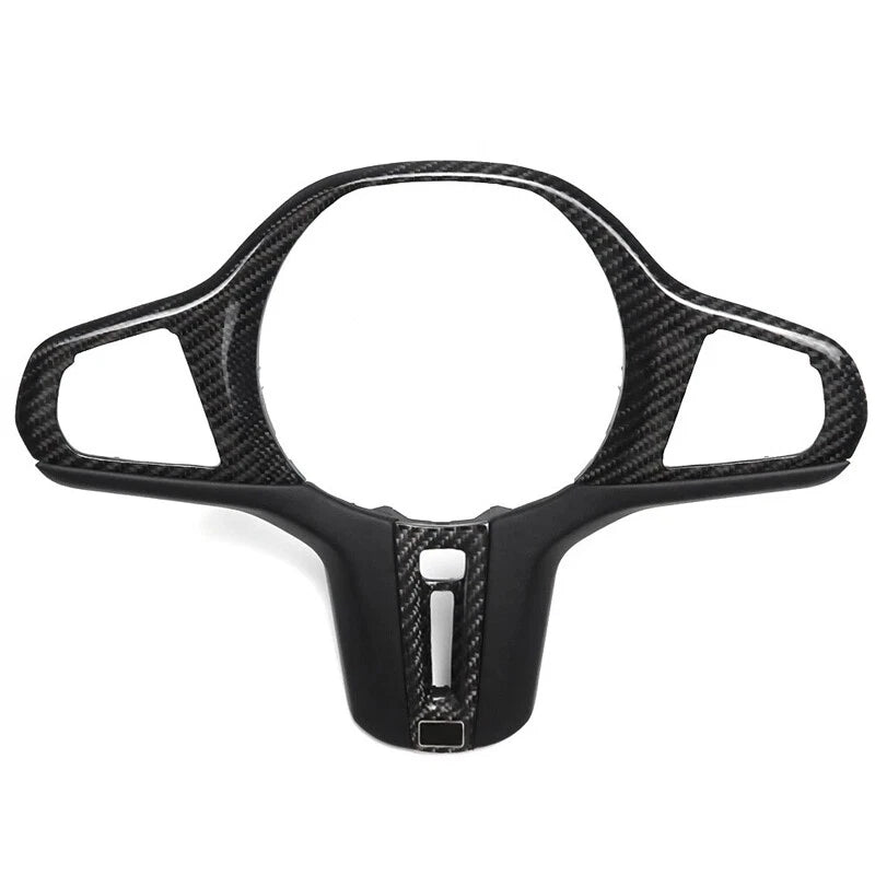 Real Carbon Fiber Steering Wheel Trim for BMW 5 Series G30 G31 M5 F90 (2017-2023)