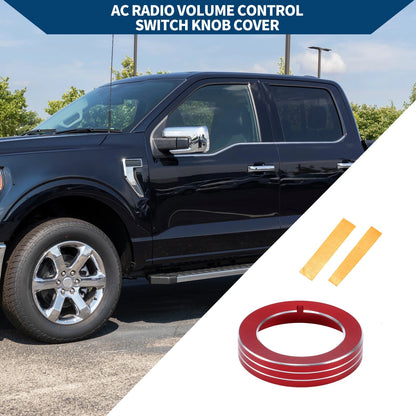 Headlight Switch Knob Cover Ring for Ford Mustang (2015-2020) Red 1 x