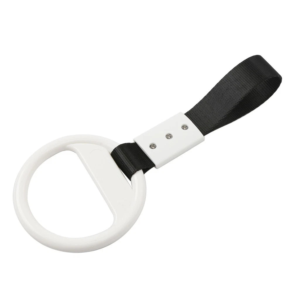 PVC Plastic Black & White Round Ring Handle Strap for Train Bus