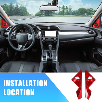 Red Front Door A Pillar Speaker Trim Cover for Honda Civic 2016-2021