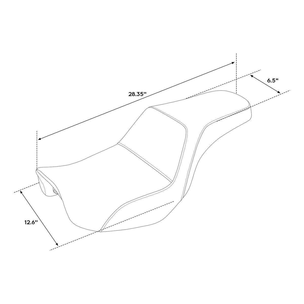 Driver Passenger Gel Seat for Harley Low Rider, Wide Glide, Fat Bob (2006-2017)