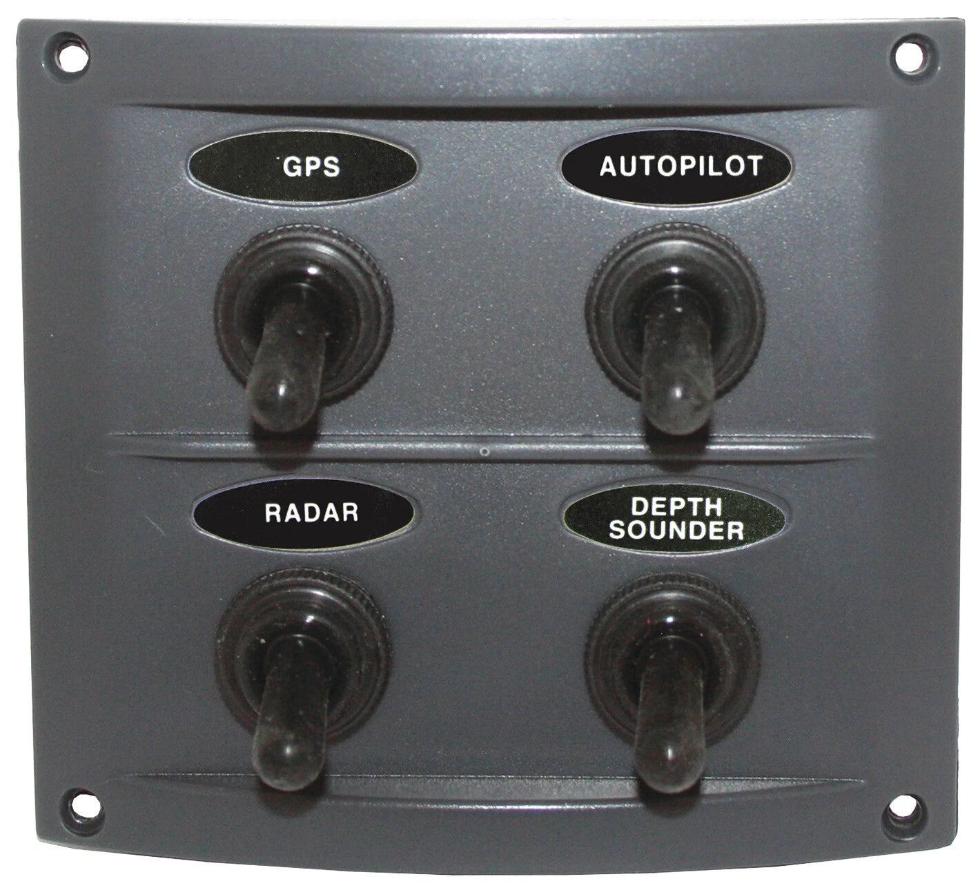 Switch Panel 4 Gang Grey Marine Waterproof 15A Fuse for Boat/Caravan/4WD