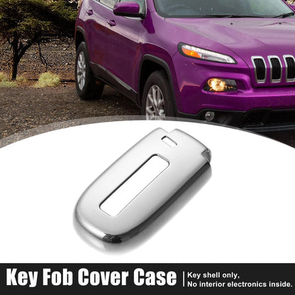 TPU Key Fob Cover Case for Jeep Grand Cherokee (2014-2021) Silver Tone