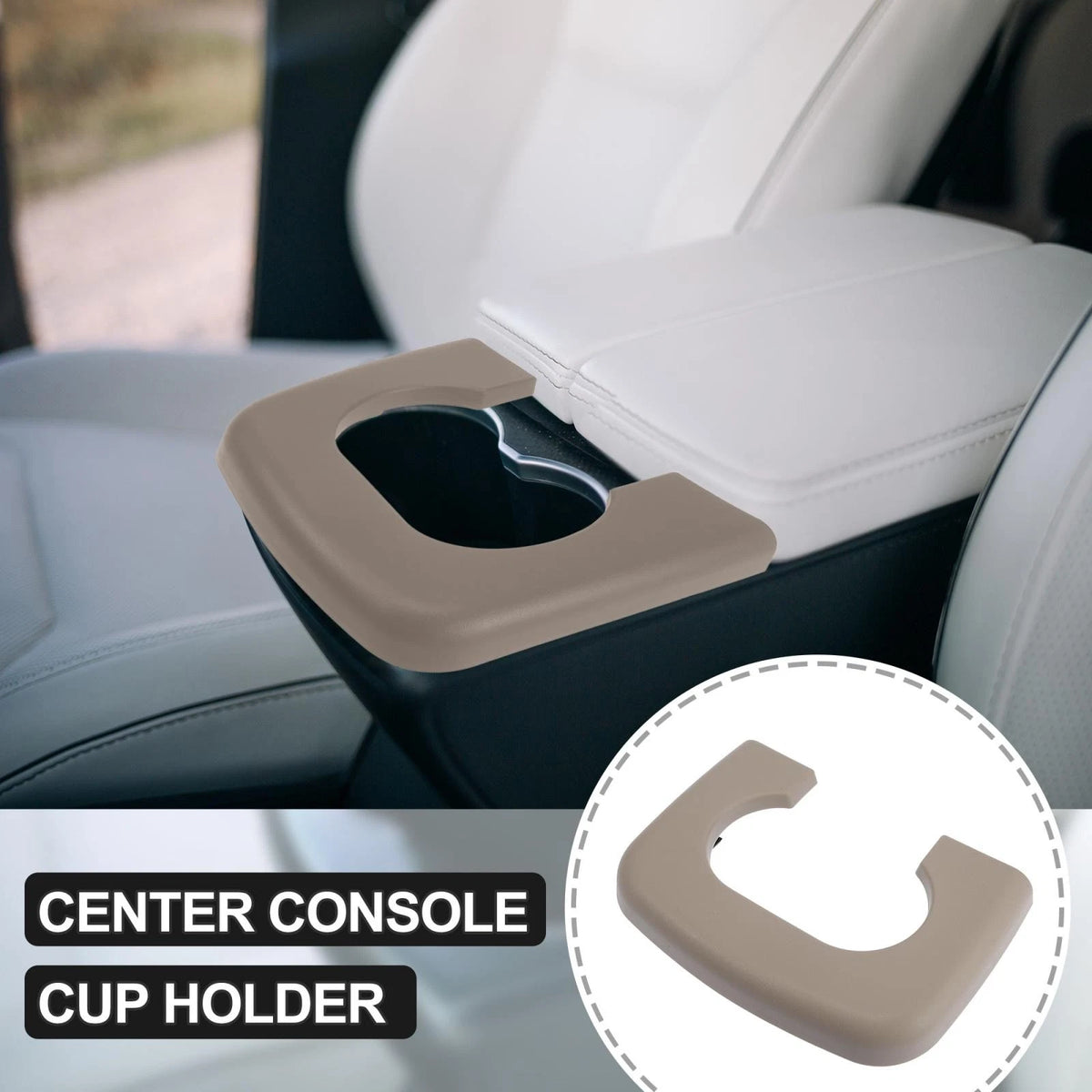 ABS Cup Holder Pad for Ford F150 (1993-2003) Brown