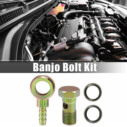 M14x1.5 Banjo Bolt Kit with Copper Washers for Motorcycle Bronze Tone