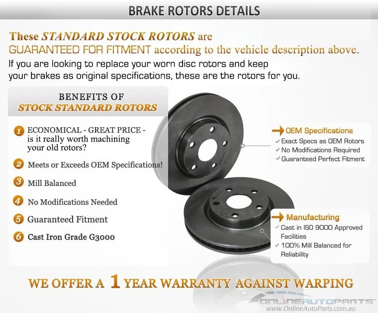 Front Disc Brake Rotors for Ford Fairlane NF NL (1995-1998)