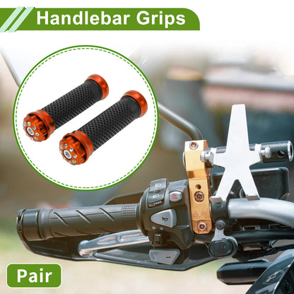 7/8" 22mm Hand Grips Aluminum Orange for Motorcycle