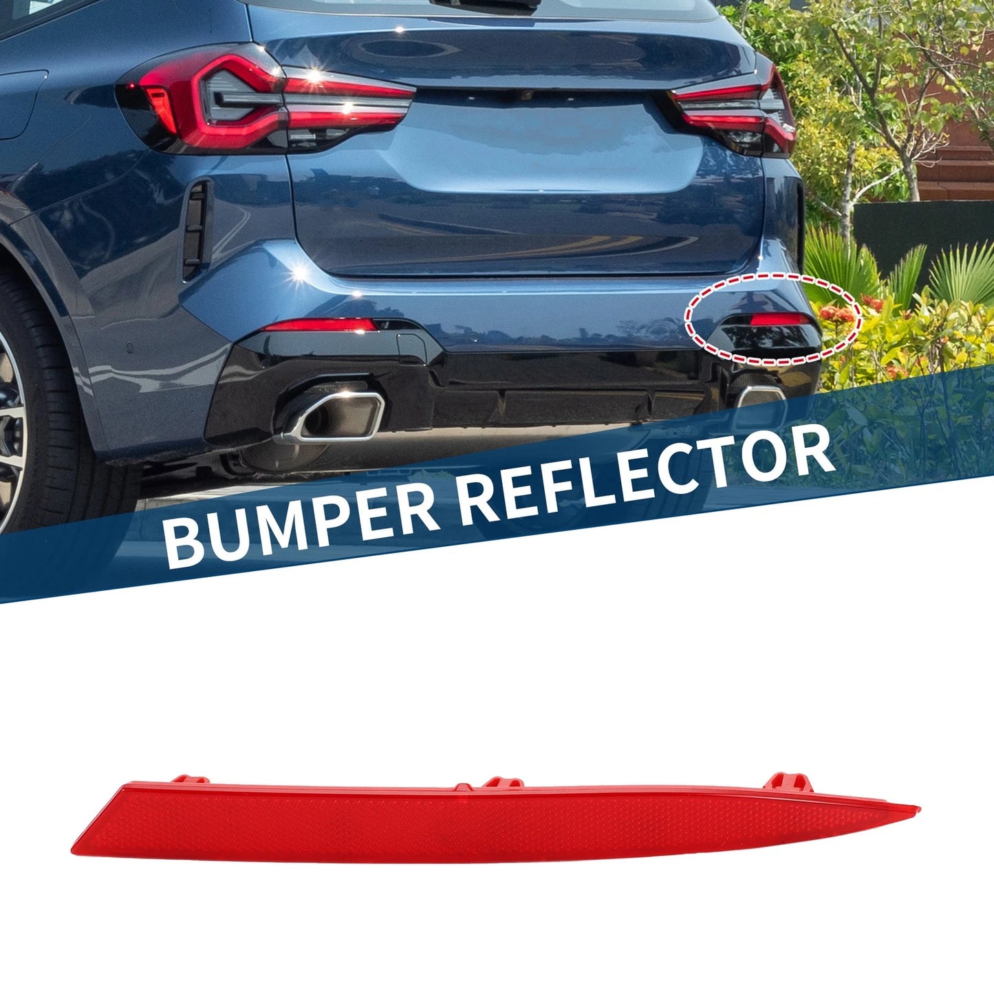 Bumper Reflector for BMW X3 2022-2024 Red 1 Pcs Rear Right