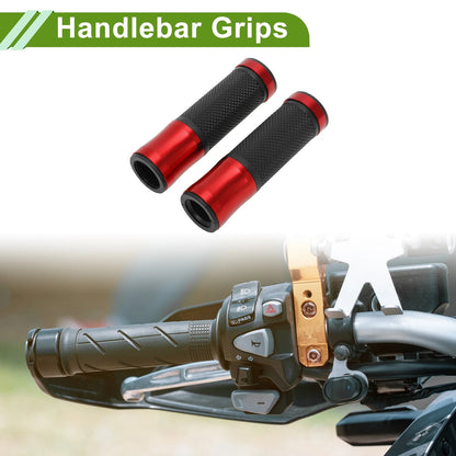 7/8" 22mm Motorcycle Hand Grips Cover Aluminum Alloy Rubber Red for Make Model