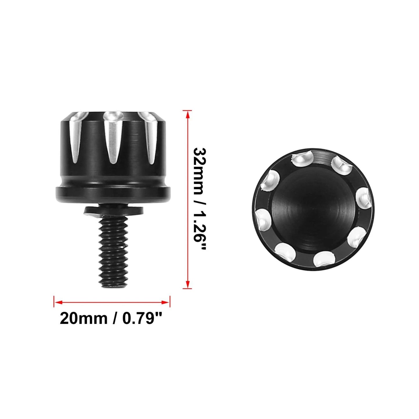 2 x Aluminum Seat Bolt Tab Screw Mount Knob for Harley Davidson Road Softail