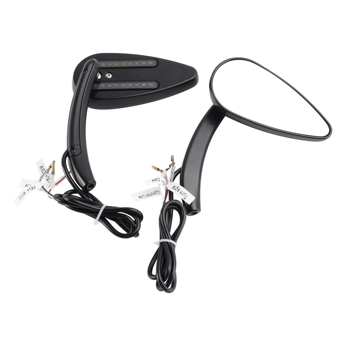 Black Mirrors Pair with Indicators for Harley Davidson Softail Dyna (2000-2023)