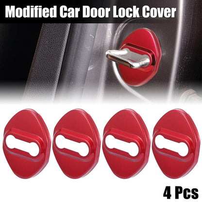 4pcs Door Lock Latch Striker Covers for Toyota - Red Adhesive Protector