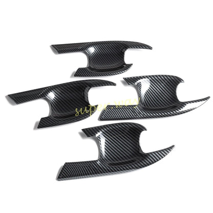 ABS Carbon Fiber Door Handle Bowl Cup Covers for Toyota Highlander (2020–2024)