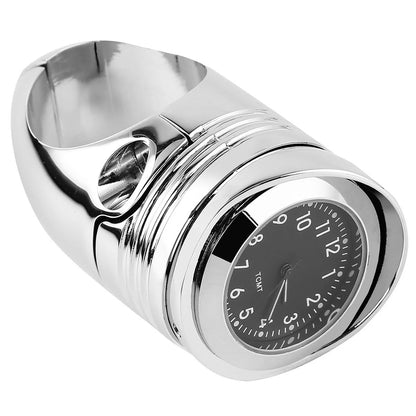 Chrome 1 1/4" Handlebar Mount Clamp Clock for Harley Dyna Chopper