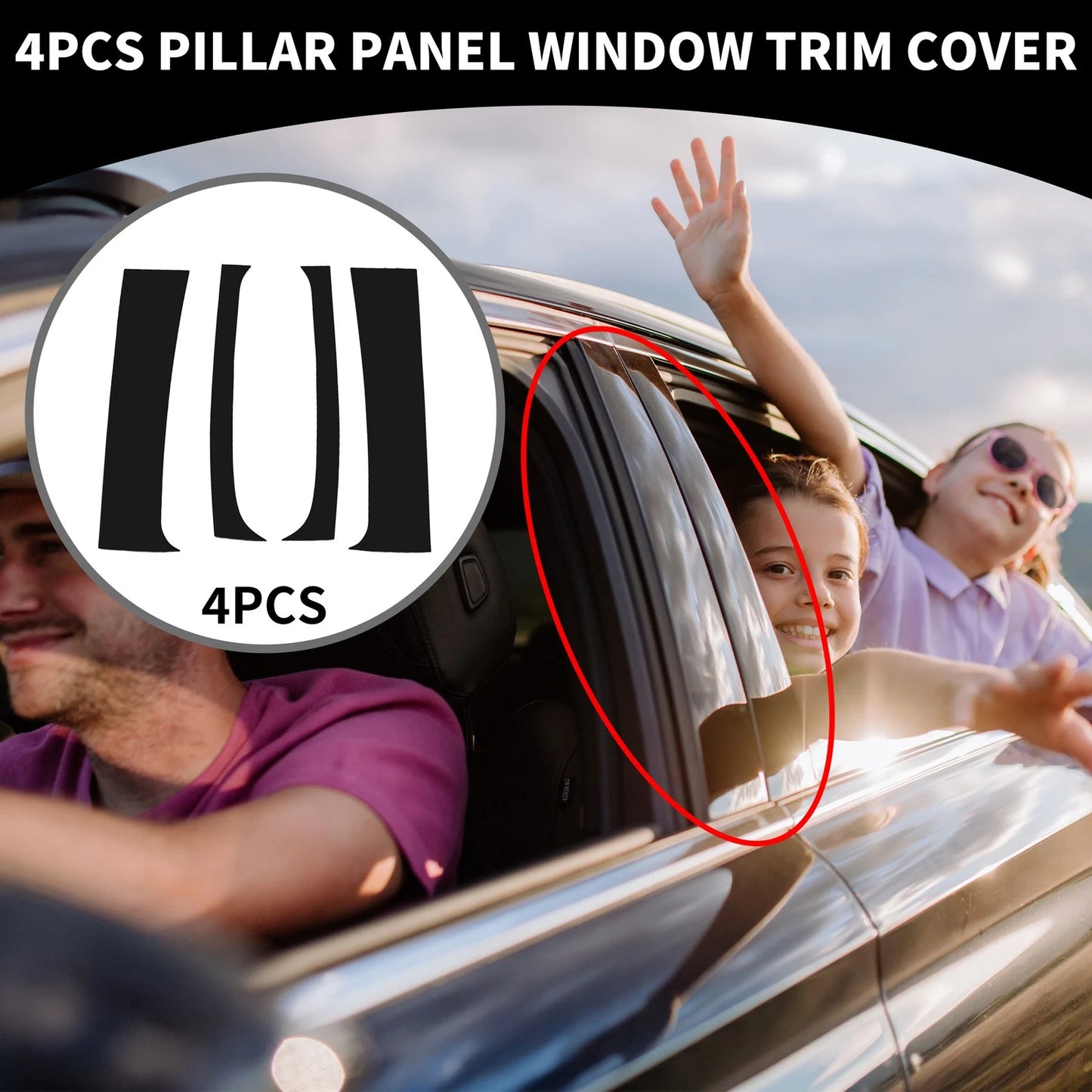 4 x Pillar Window Trim Cover for Dodge Ram 1500 (1994 - 2001)