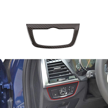 Carbon Style Headlight Switch Buttons Sticker Cover Trim Fit For BMW X3 2018+