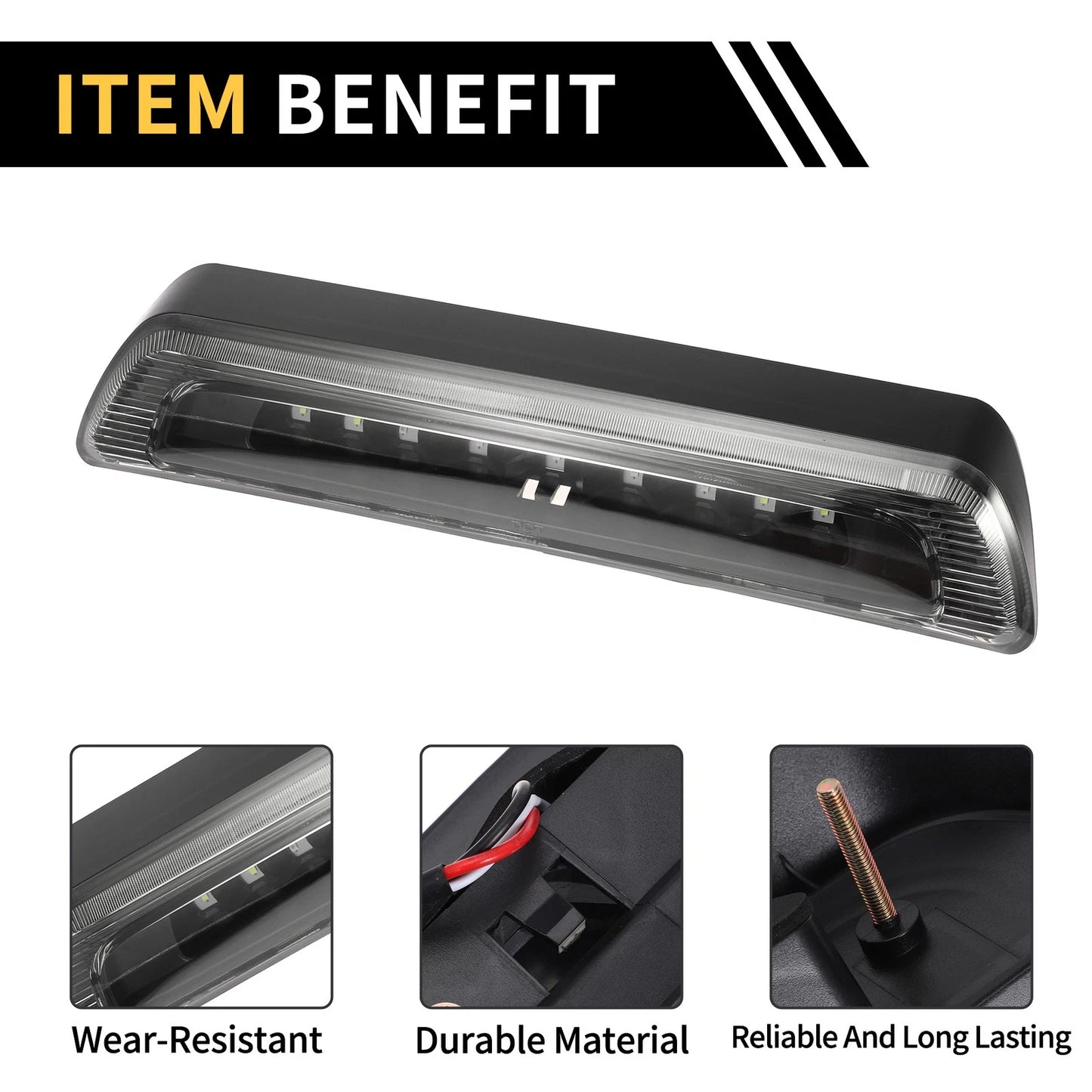 LED Third Brake Light Clear Lens for Toyota Tundra (2007-2018)