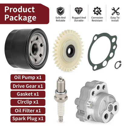 Oil Pump + Filter w/ Gasket & Spark Plug for Yamaha Raptor 660R 2001-2005