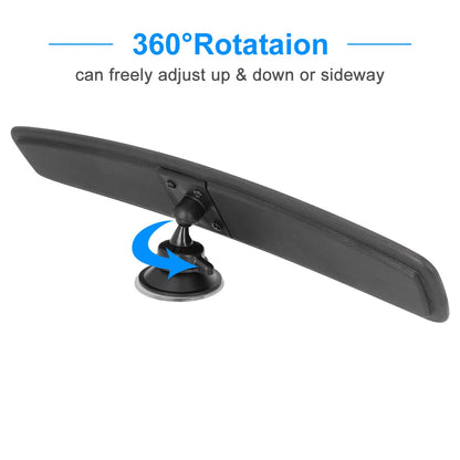 Wide Angle Rearview Mirror 13" for Car - Black (Fits Various Models)