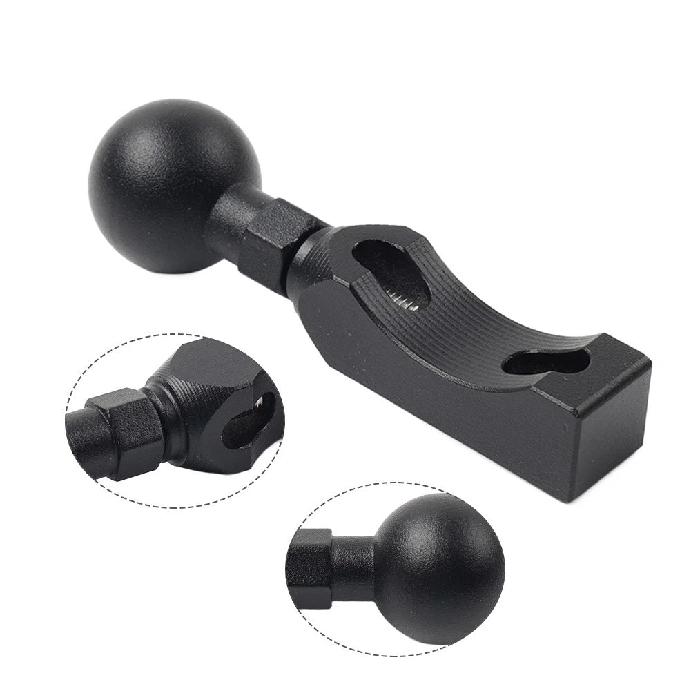 Universal Ball Head Base GPS Phone Holder Clamp for Motorcycle - Black