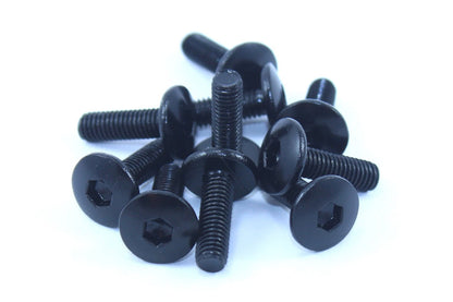 6x Negro Aluminio Parabrisas Tornillos M5 x 16mm Cabeza de Botón Pan