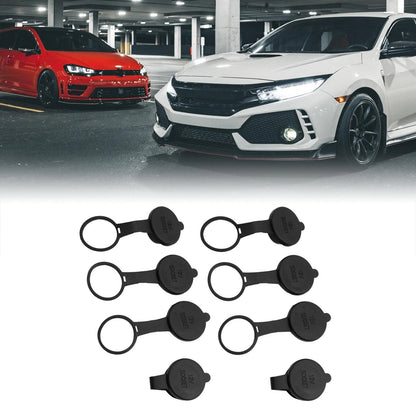 8pcs Black Waterproof Motorcycle Car Cigarette Lighter Socket Cover Cap Lid 12V