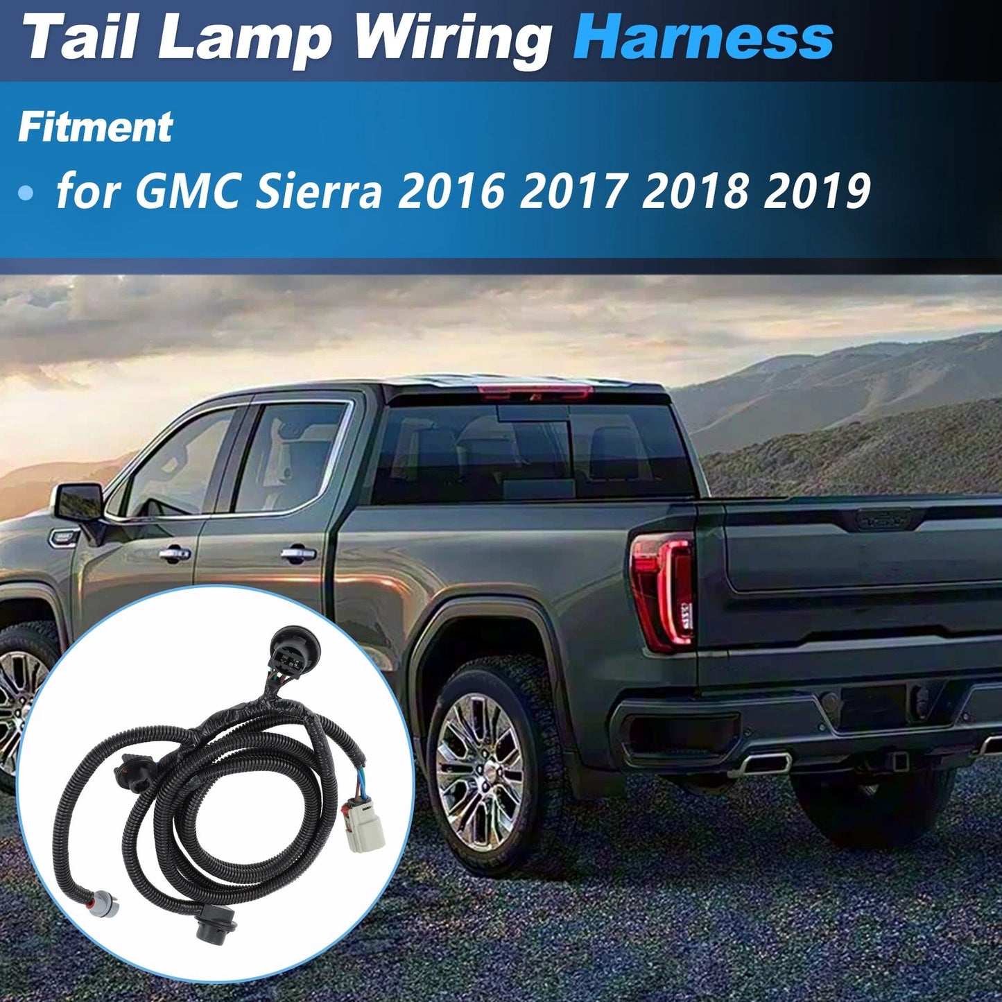 Passenger Side Tail Lamp Wiring Harness for GMC Sierra (2016-2019)
