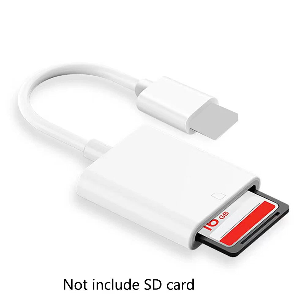 SD Card Adapter for iPad iPhone 7 8 X Xs 11 12 13 14 Pro Max (2017-2023)