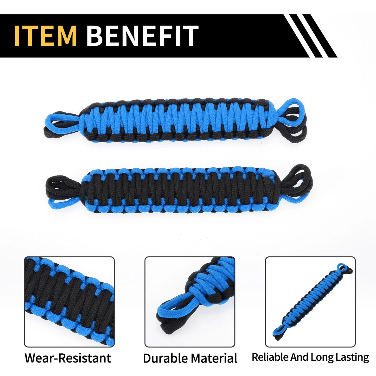 2 x Door Limiting Straps for Jeep Wrangler TJ JK JKU (2007-2018) Black Blue