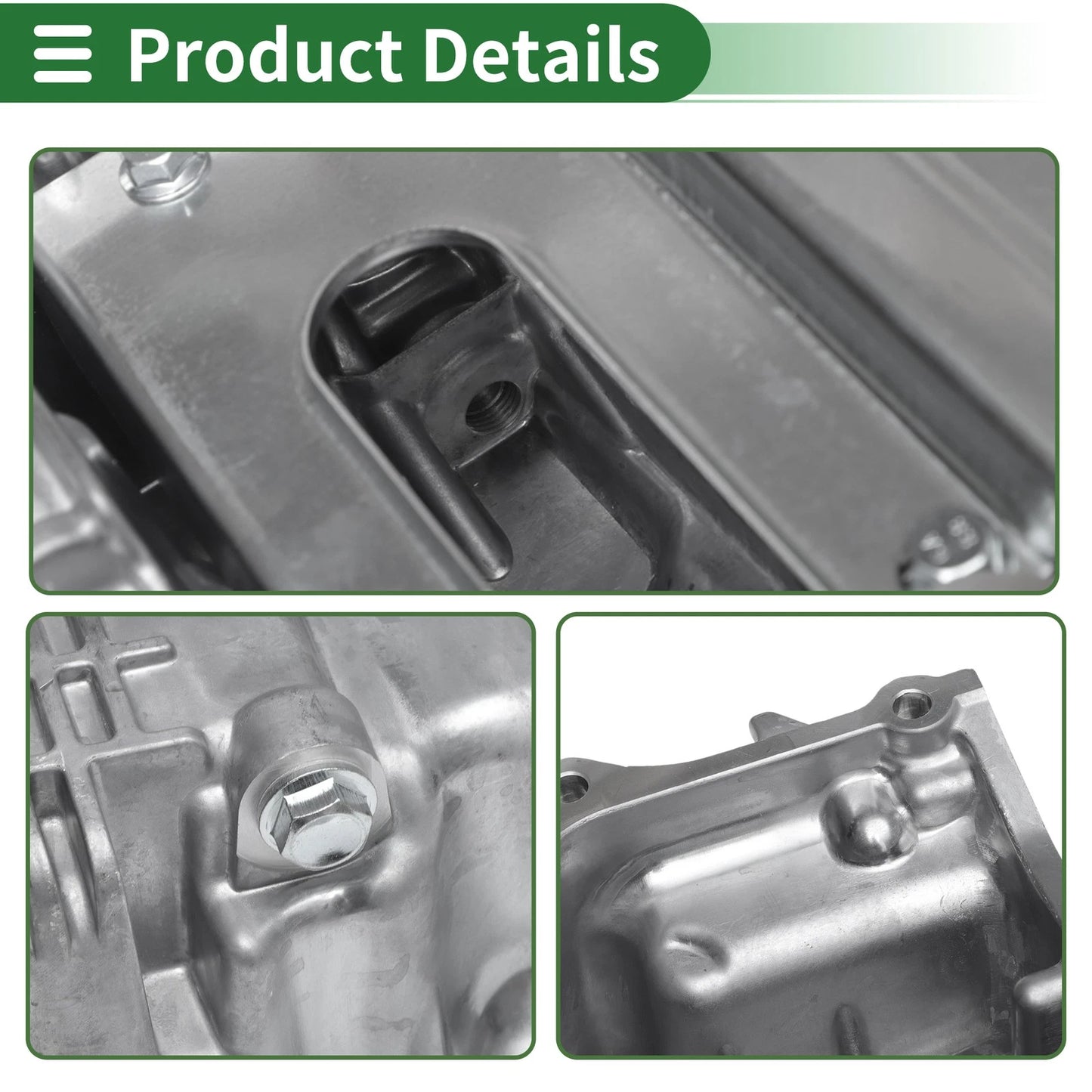Engine Oil Pan for Mazda 3 (2012-2013) Aluminum Silver Tone