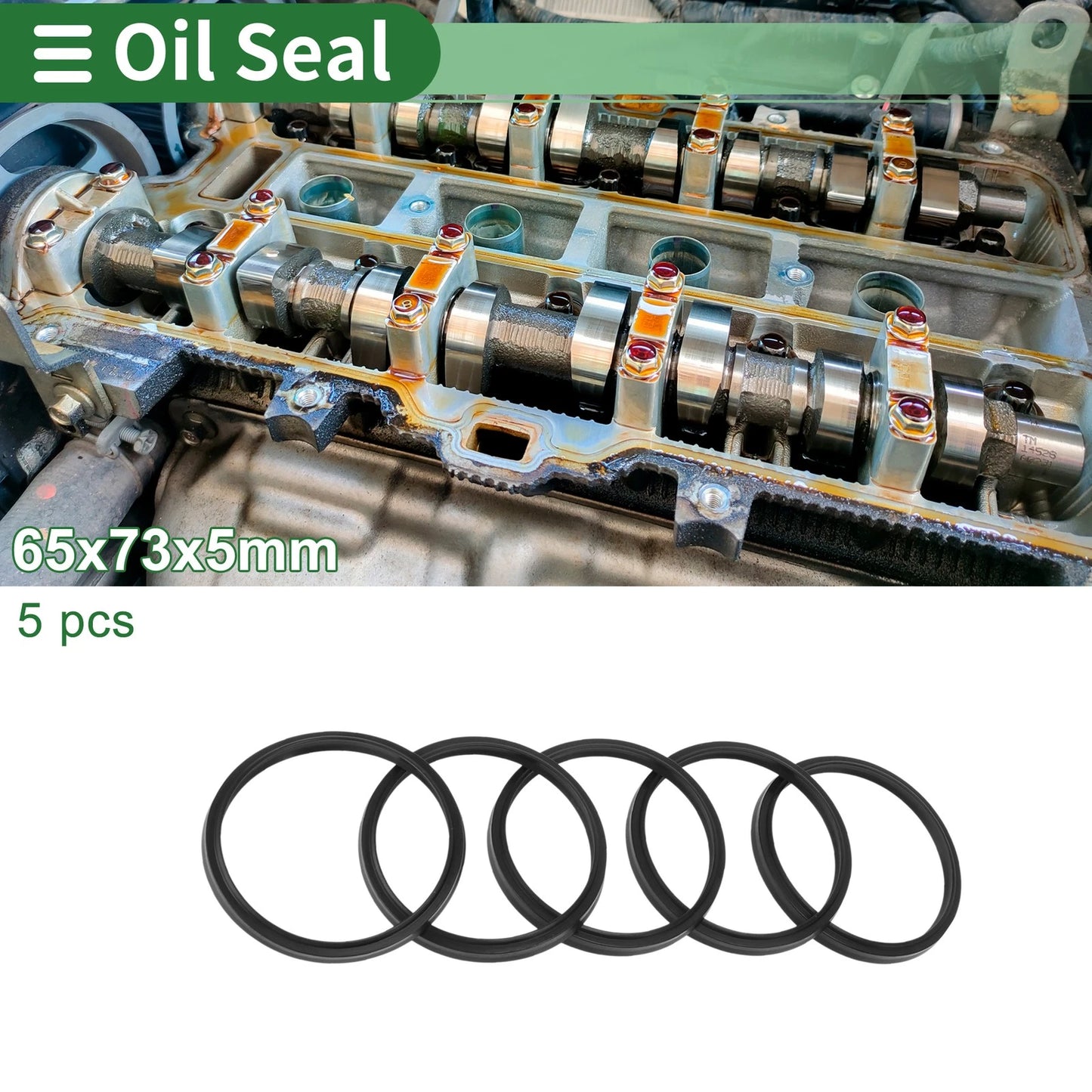 Oil Seal / 65x73x5mm / Rotary shaft seal NBR Black 5 Pcs for Make Model