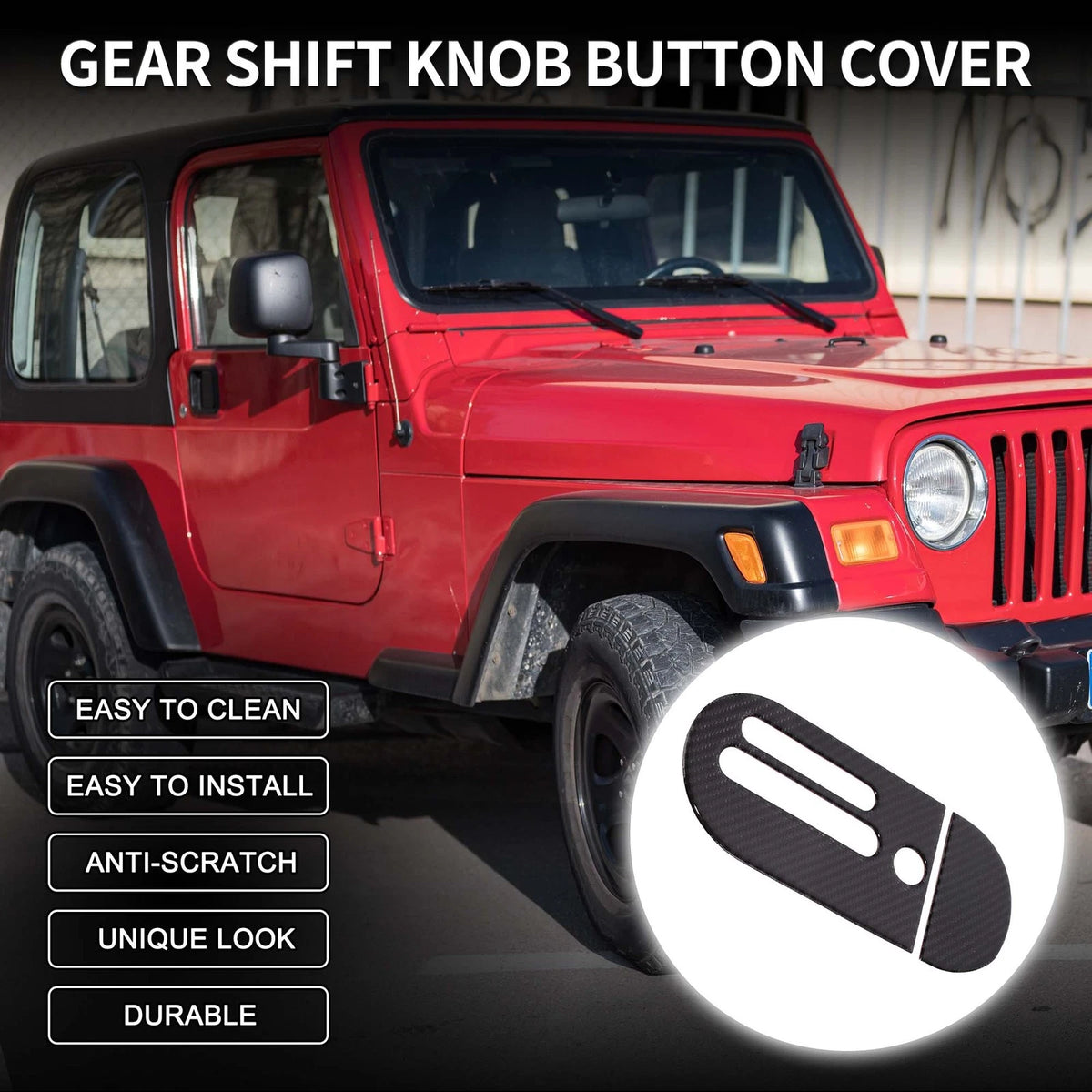 Gear Shift Box Panel Decal for Jeep Wrangler JK 2-Door & JKU 4-Door (2007-2010)