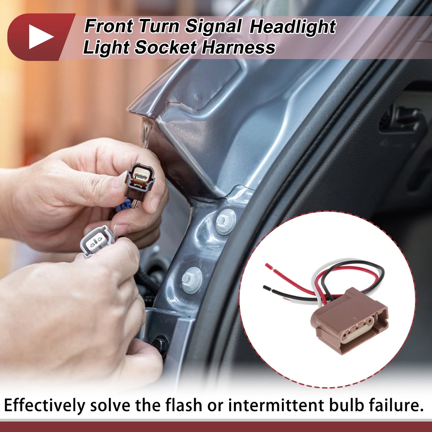 Front Turn Signal Light Socket Wiring for Ford (No. ZFC02280UA)