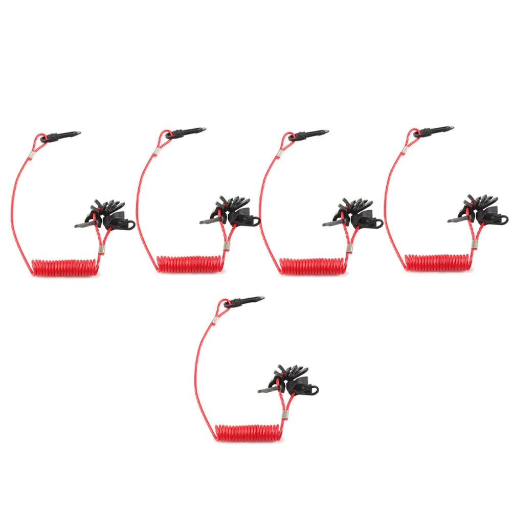 5x Red Universal Boat Kill Switch Key Set for Johnson, Evinrude, Mercury