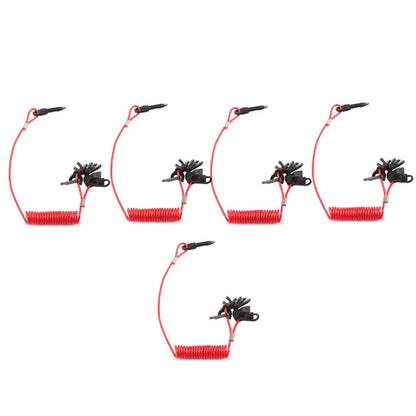 5x Red Universal Boat Kill Switch Key Set for Johnson, Evinrude, Mercury