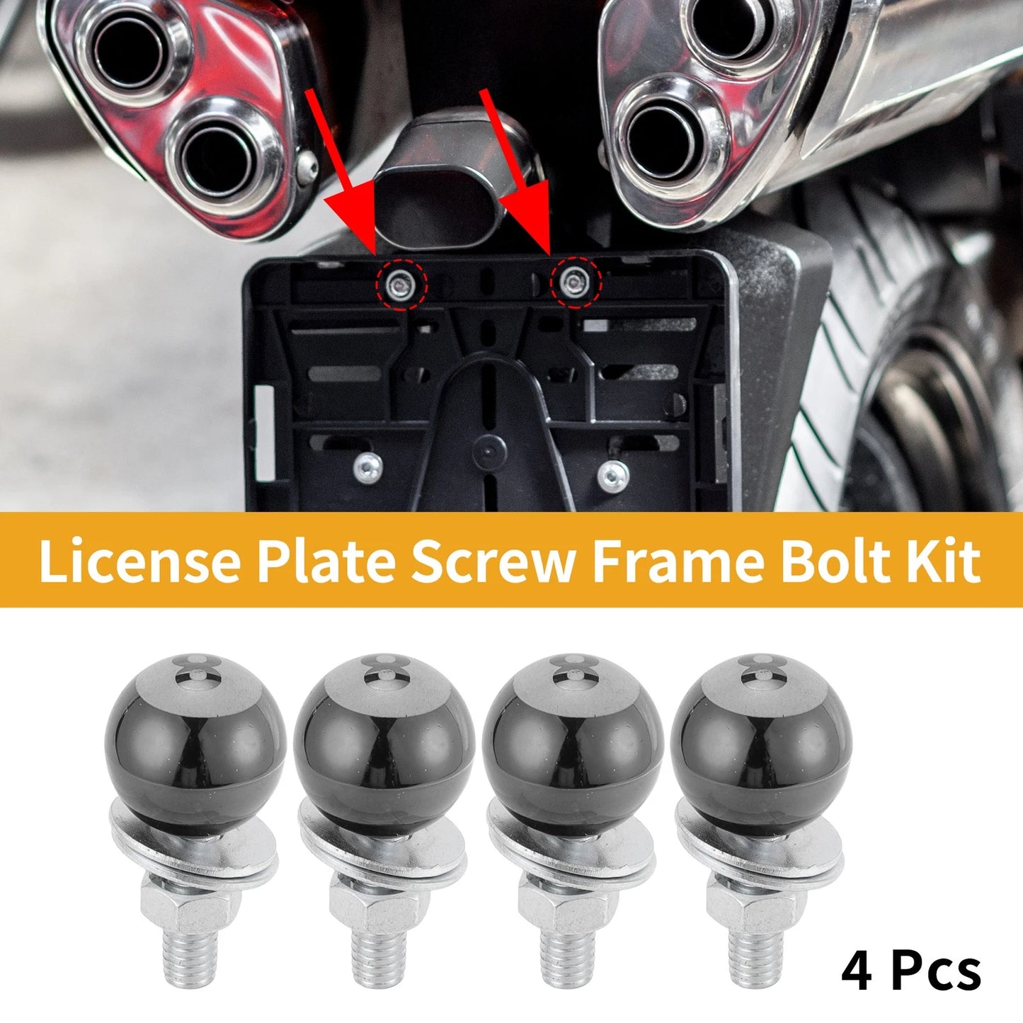 License Plate Screws Covers / 40mm / 4 x for Universal Motorcycle