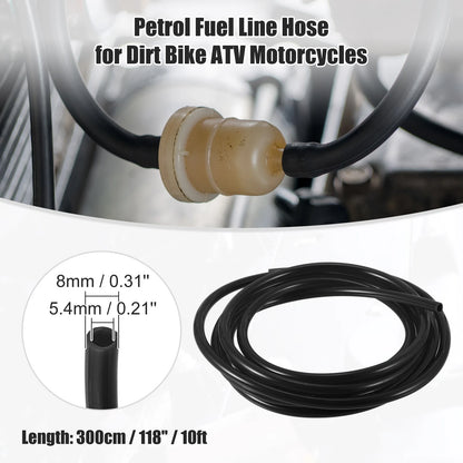 Fuel Vent Line Hose 0.31'' x 10ft Black for Motorcycle