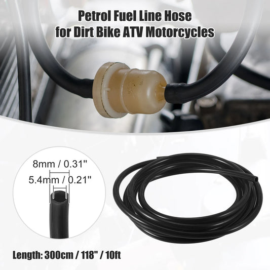 Fuel Vent Line Hose 0.31'' x 10ft Black for Motorcycle