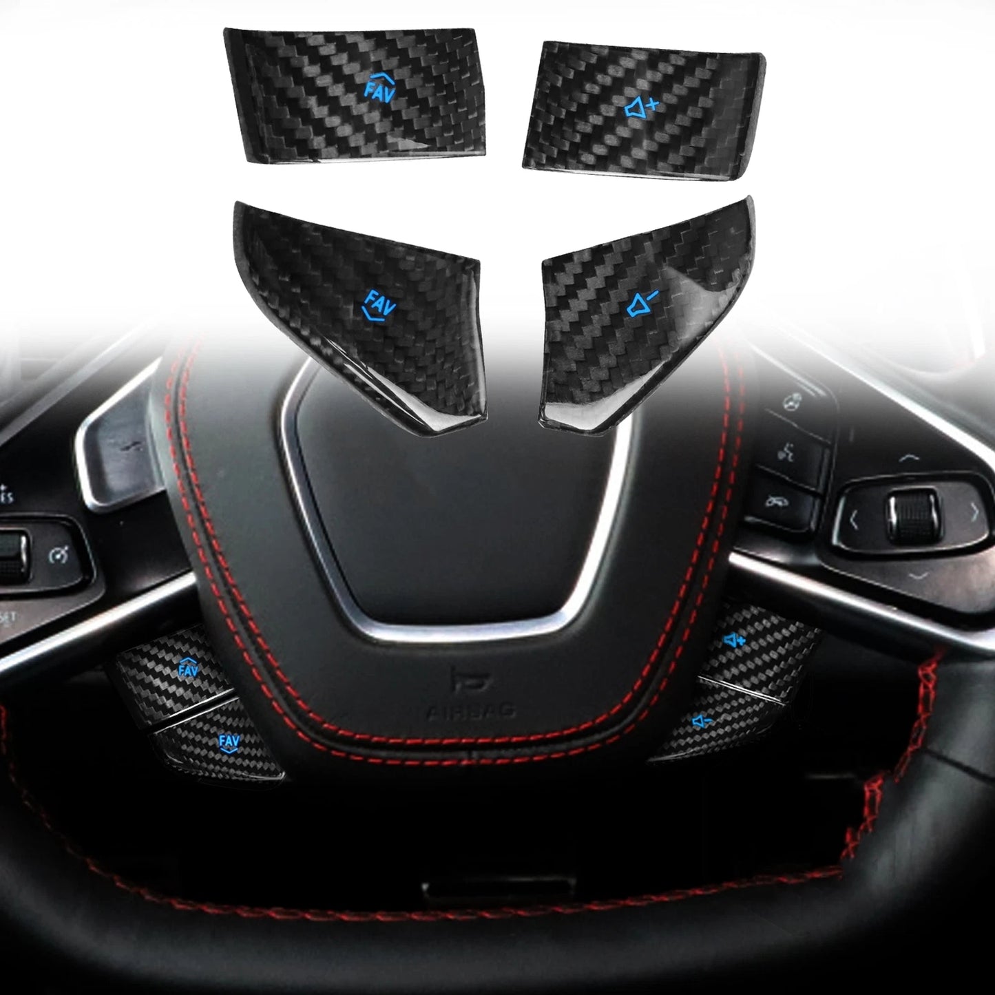 Carbon Fiber Steering Wheel Button for Chevrolet Corvette C8 (2020-2022)