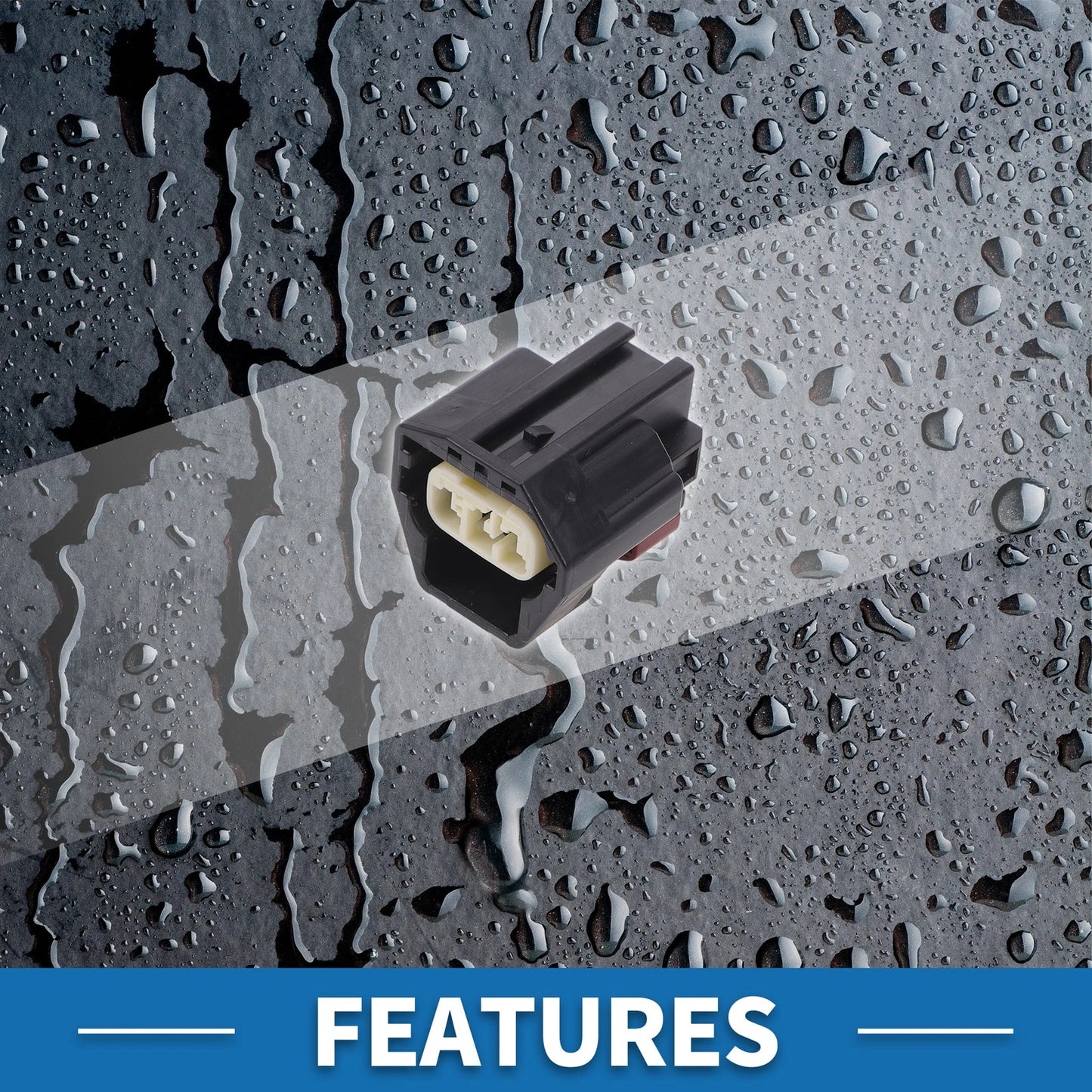 3 Pin Looms Lights Sensor Connector for Ford & Volvo - 1 Set Plastic Copper
