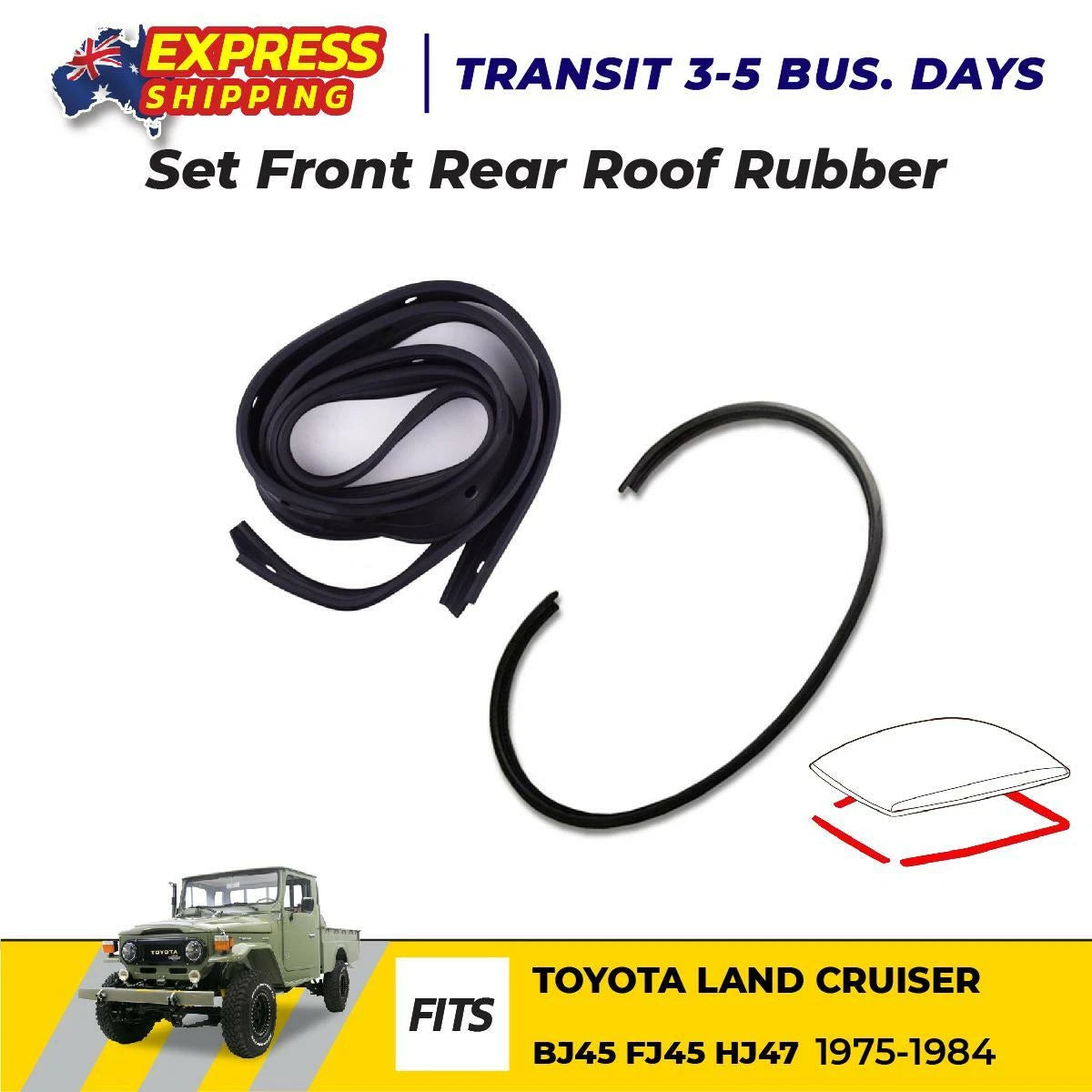 Roof Rubber Seal Molding Trim Front Rear Fits 1976-1980 Toyota Land Cruiser FJ45