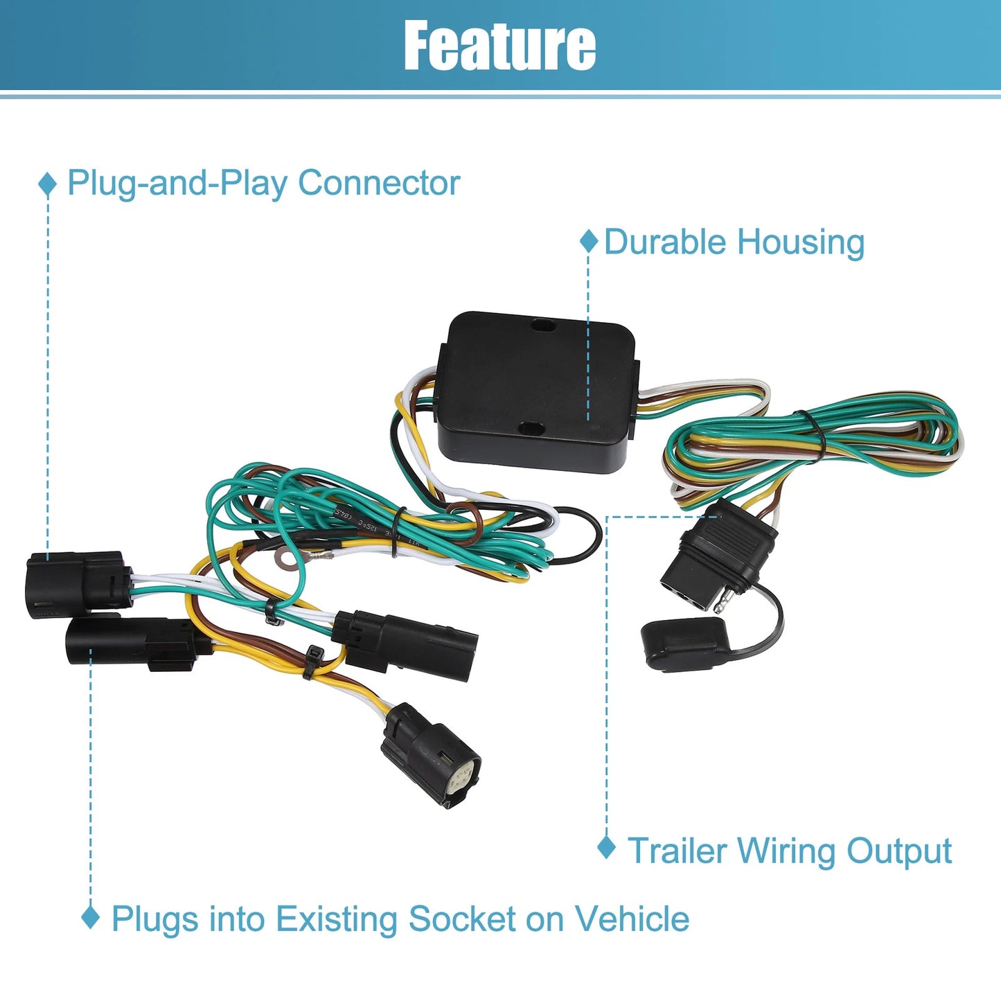 4-Pin Trailer Wiring Harness for Ford Transit 150 250 (2015-2022)