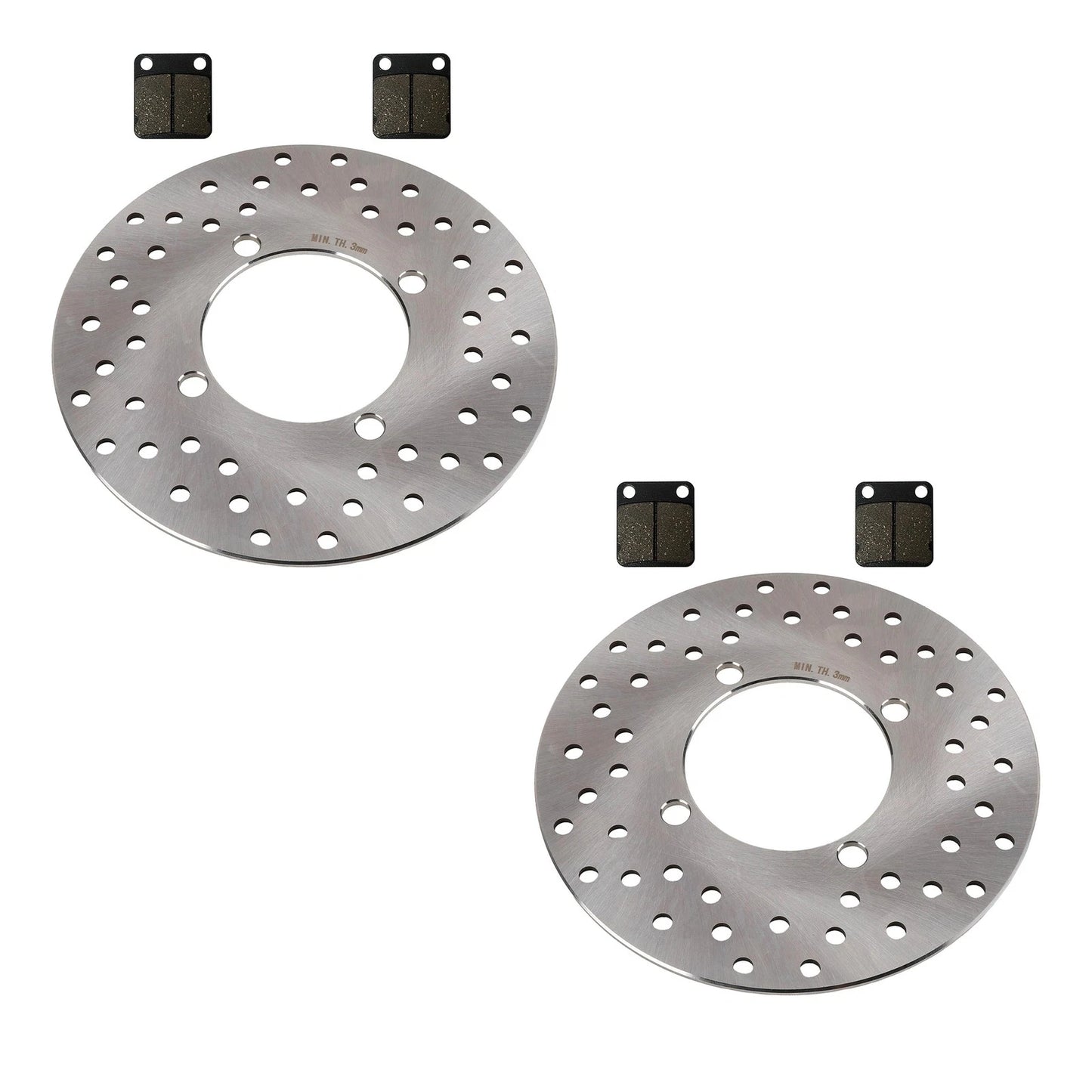 2x Front Brake Rotors & Semi-Metallic Pads for Suzuki Vinson 500 (2002–2007)